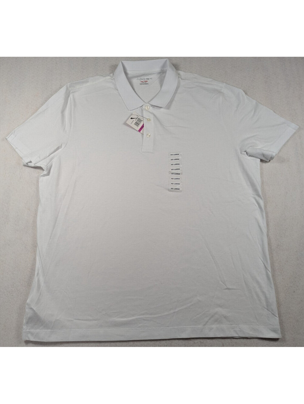 Axist - White Polo Shirt - Men's - 3 Button Slim Fit - Size: XXL